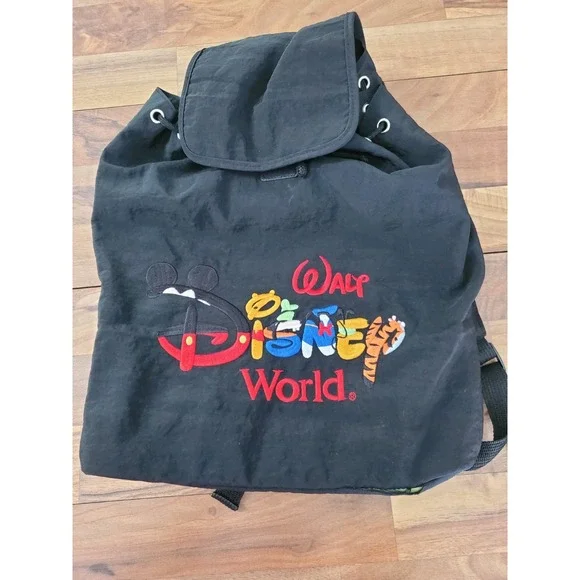Disney Black Backpack with Colorful Embroidered Walt Disney World Logo s-l400.jpg main image 4